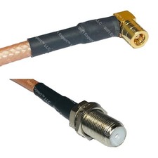 RG400 SMB FEMALE ANGLE to F FEMALE RF Cable FAST-SHIP LOT