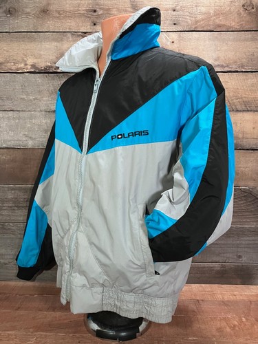 POLARIS Winter Wear COAT Men's LARGE LONG Blue & Black VINTAGE 1990's SWEET! - Picture 11 of 18