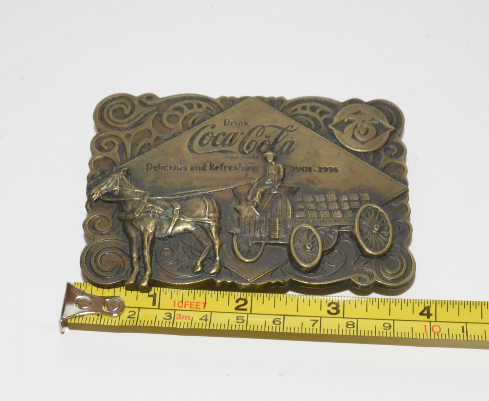 Solid Brass Works Coca-Cola 75th Anniversary Bott… - image 1