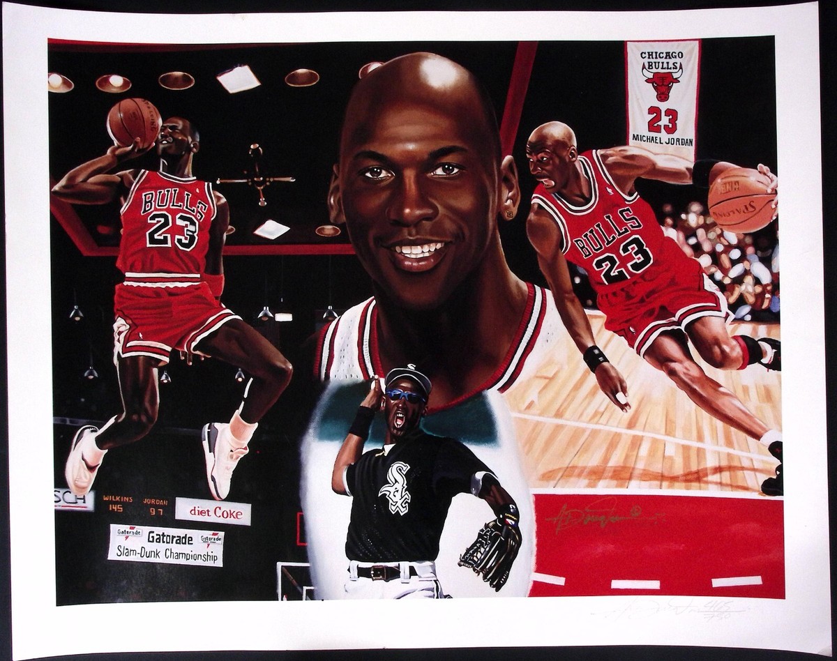 Anthony Douglas Artist Signed Michael Jordan 16x20 Lithograph 465