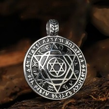Men's Black Jewish Star of David Pendant Necklace Punk Jewelry Box Chain 24"