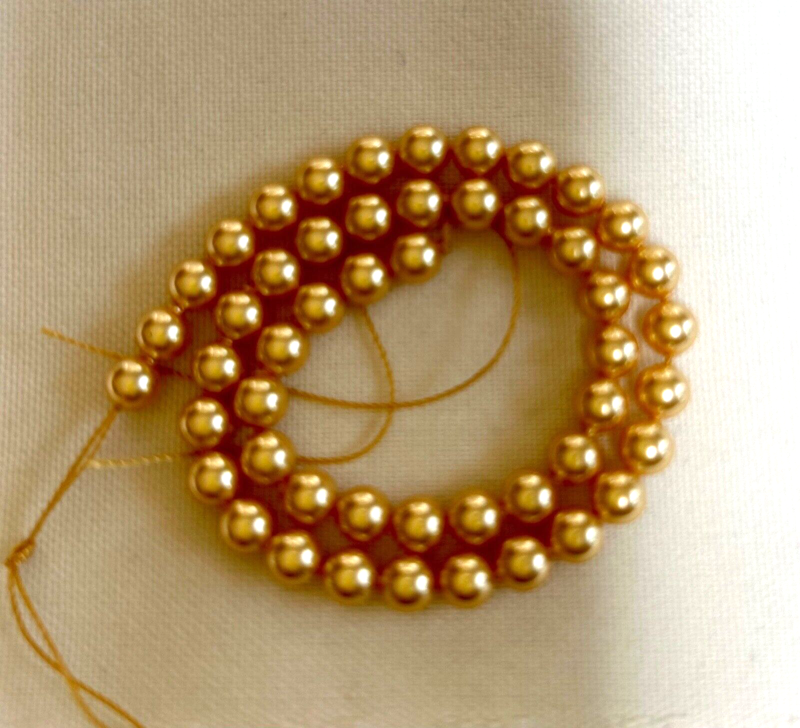 50 pc SWAROVSKI CRYSTAL 5810 Gold 5mm Pearls, Loose Beads, Bridal/Wedding