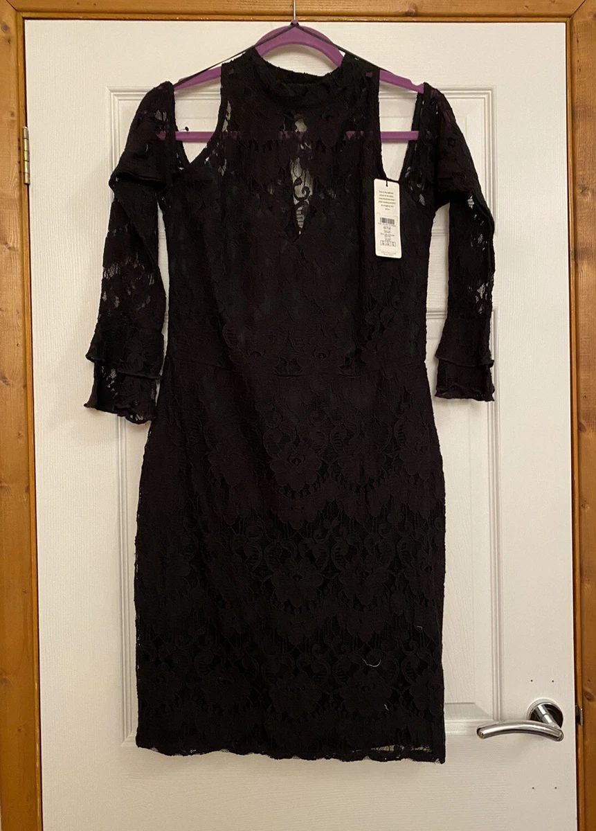 Lipsy black deals lace dress