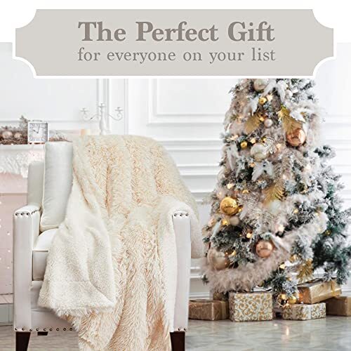 Soft Fluffy Warm Shag and Sherpa Throw Blanket, 65" x 50" (Throw) Cream (Shag) - Picture 6 of 6