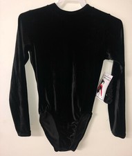 NWT Long sleeve Dreamlight keyhole black gymnastic leotard FREE scrunchie AXS