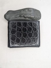 Wild Alligator Bi fold Slim Wallet croc swamp leather hide Credit Hipster JU29