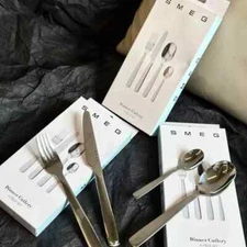 SMEG 1,2,3,4SET Stainless Steel 4 Piece Cutlery Set European-Style Tableware DHL