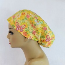 Yellow Women Scrub Hat, Surgical Cap,  Nurses Hat, Medical, USA Made