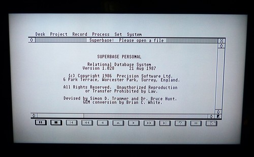 SISTEMA DE BASE DE DATOS RELACIONAL PERSONAL SUPERBASE PARA ATARI ST - PROBADO Y FUNCIONANDO - Imagen 2 de 8
