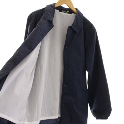 Ground Y Yohji Yamamoto Logo Coach Jacket Size-3 M Navy Color snap