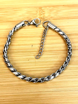 STAINLESS STEEL ROLLER CHAIN BRACELET ( 8.00 IN.  To 9.50 In