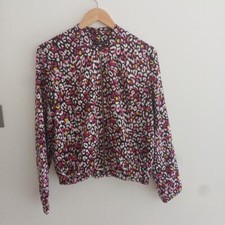 Size 8 Pink Festival Jacket Bomber Leopard Print Black Pink Summer Party music