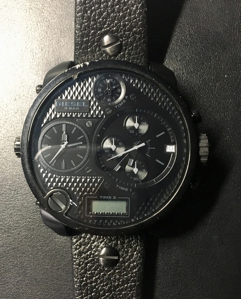 時計 DIESEL Bone Black Watch Men's Spiked black stainless steel watch | Black | Diesel