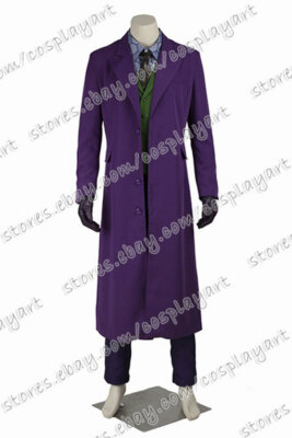 Batman The Dark Knight Cosplay The Joker Costume Trench Coat Uniform Full Set