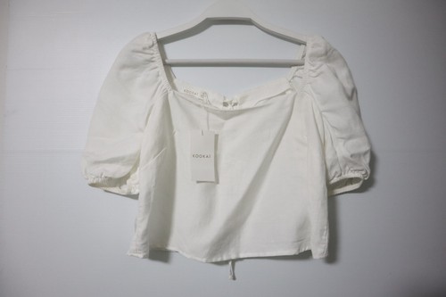 New With Tag - rrp $110 - Kookai white shoreline tie back top size 36