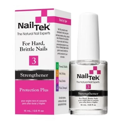 Nail Tek 3 Protection Plus Strengthener - For Hard, Brittle Nails 15ml