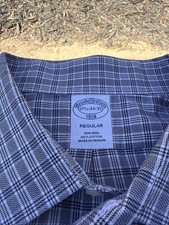 Brooks Brothers 1818 Button Shirt Men  s XL Regent Fit Non-Iron Navy Check