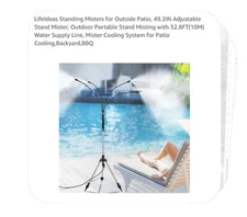Standing Misters for Outside Patio,Adjustable Height 4.1 FT Stand Misting System