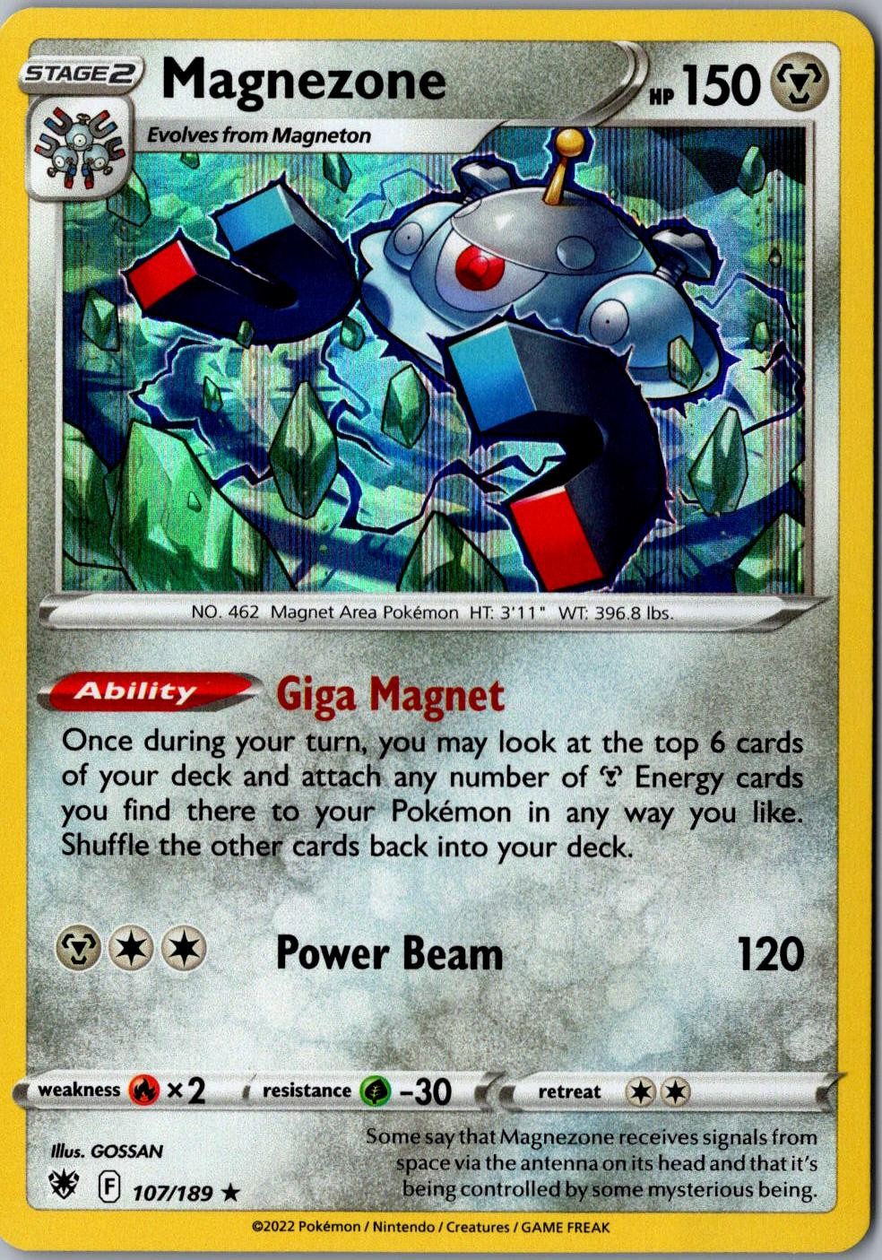 Magnezone Holo 107/189 Holo Rare SWSH10: Astral Radiance LP Pokemon Card