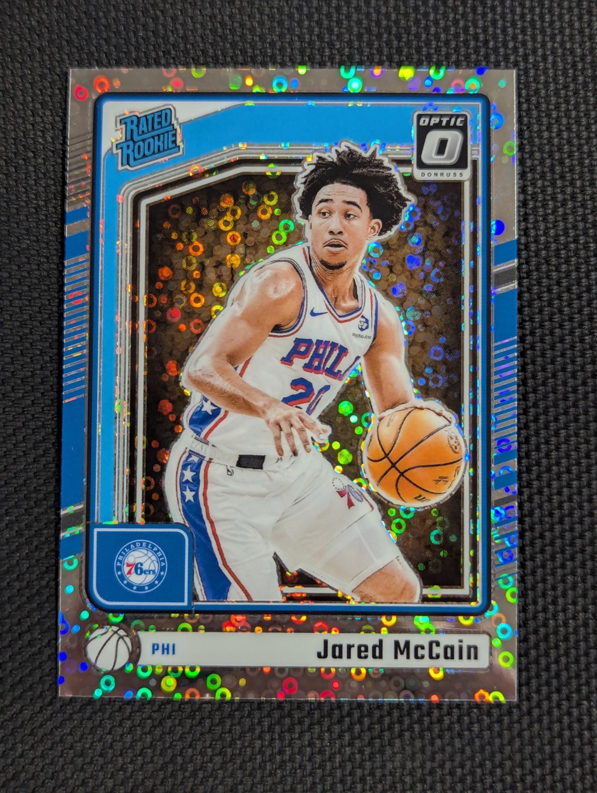 2024-25 Donruss Optic Jared McCain Rated Rookie Fast Break Holo RC #270 76ers