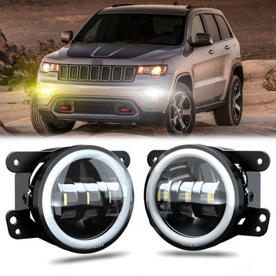 4'' Round LED Fog Lights Driving Lamps Pair For Jeep Grand Cherokee 2011-2013