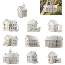 O Scale 1:50 Model Dwelling House Kit White Not-built Architectural Building