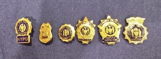 Vintage New York City Police NYPD Honorary Lapel Pin Shield Badge Collection