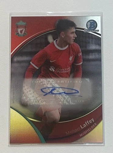 Michael Laffey Rookie Bowman Auto 2023-24 Topps Liverpool FC Chrome