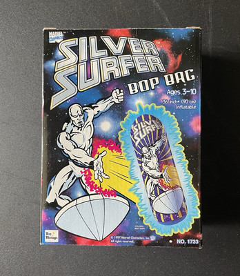 Vintage Unopened Marvel Silver Surfer Inflatable Vinyl Bop Bag