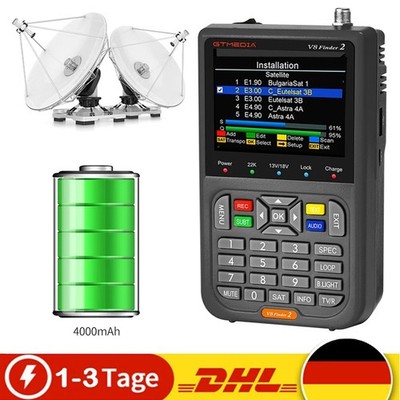 V8 Digital SatFinder Satelliten Signal Messgerät DVB-S/S2X mit frequenzanzeige