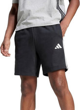 Adidas Mens Essentials 3-Stripes French Terry 7-inch Shorts, Black/White, XS
