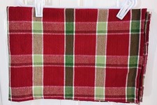 Sewing Craft Fabric Cotton Red Green Plaid -37" x 54"/1 Yard-Single Sided