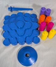 Game Pieces - Topple Game Pressman - Missing One Orange -See Description