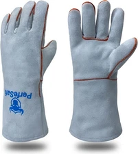 14 Inch Leather Welding Gloves Heat Resistant Thicken Working Gloves