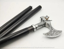 AMAL Antique Brass Silver Finish Head Handle Wooden Walking Cane Stick For Gift