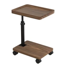 Sofa Bed Side Table, Adjustable Height Couch Side Table TV Tray Table Small C...