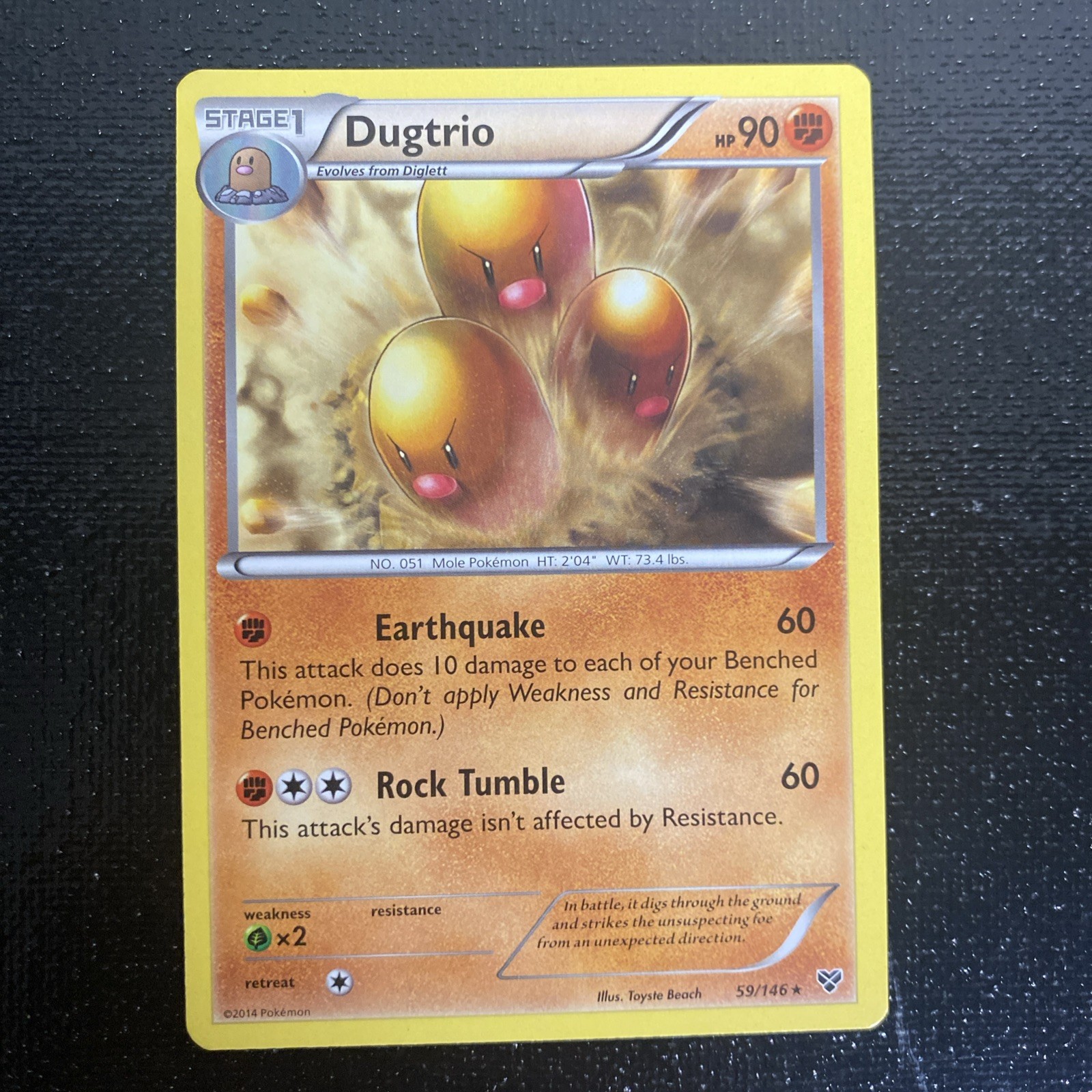 Pokemon Card Dugtrio XY Base Set Rare 59/146