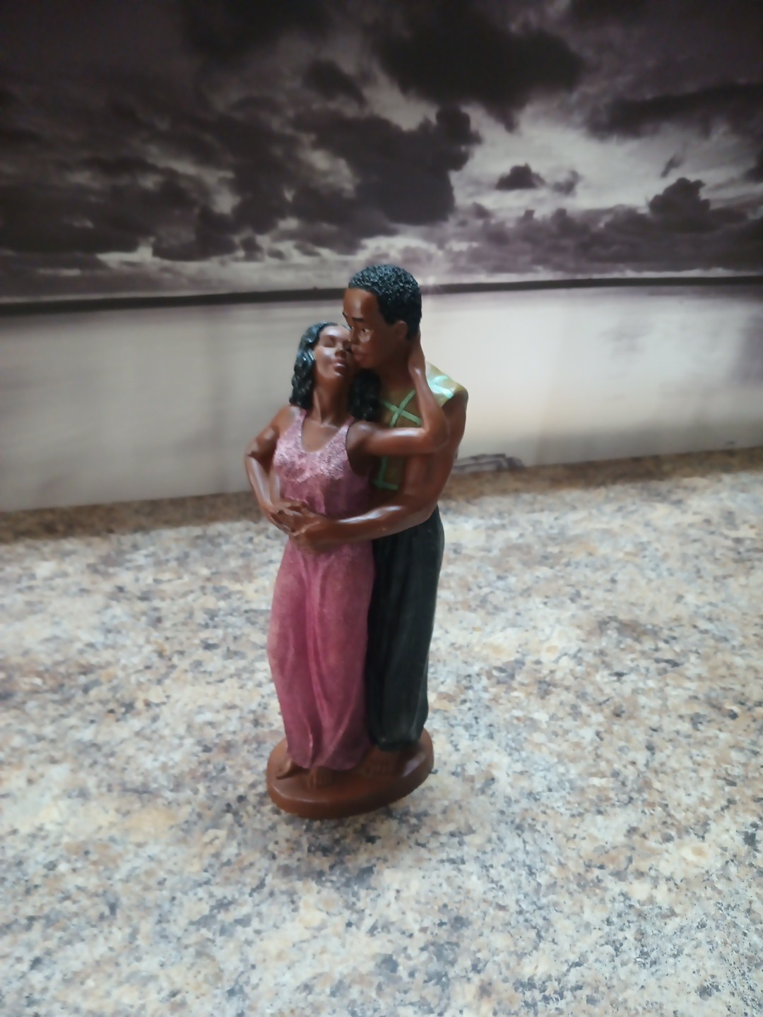 Vintage African American Couple Statuette Figurine