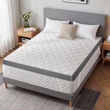 Extra Firm Mattress Topper King, 3 Inch High-Density Foam Mattress Pad, Pain Rel