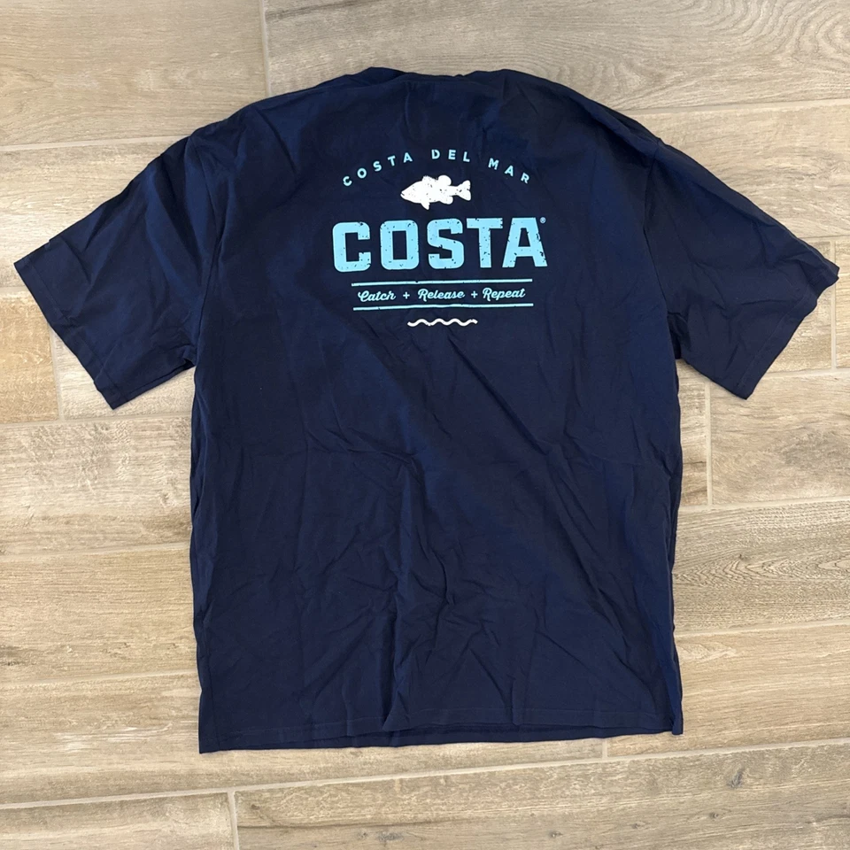 Camiseta Costa Del Mar Topwater para hombre, azul marino, 3X-grande Foto 2 de 4
