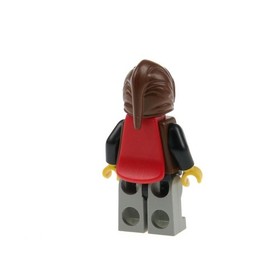1X Lego Minifigure Wolfpack Robber Brown Gray Moustache Hood Cape 6105 CAS252