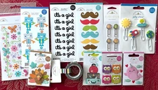 #676 - DOODLEBUG LOT STICKERS EMBELLISHMENTS WASHI TAPE DOODLE-POPS & MORE