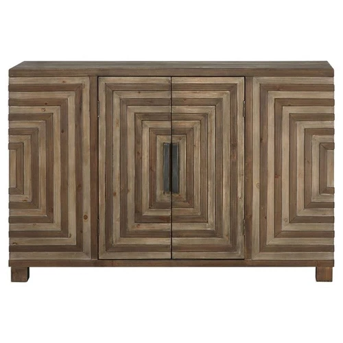 Uttermost Layton Wood and Metal Geometric Accent Console Table in Natural - Picture 3 of 9