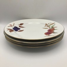 4X Royal Worcester Evesham Vale design 27cm dinner plates gold rim
