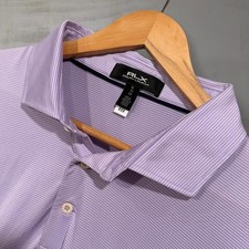 RLX Ralph Lauren Polo Shirt Purple Striped Performance Golf XL