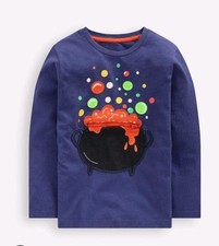 Mini Boden Zip Detail Appliqu  T-shirt Starboard Blue Caldron 2-3 years