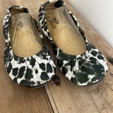 The Storehouse Flats Ballet Shoes Snowflake Obsidian White Black Leather Size 9