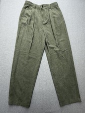 Madewell Womens 10 Green Corduroy Pleated Tapered Dress Pants NG506 Lined
