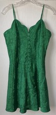 Vtg Victoria Secret Gold Label Green Satin Slip Dress Sz M Coquette Romantic