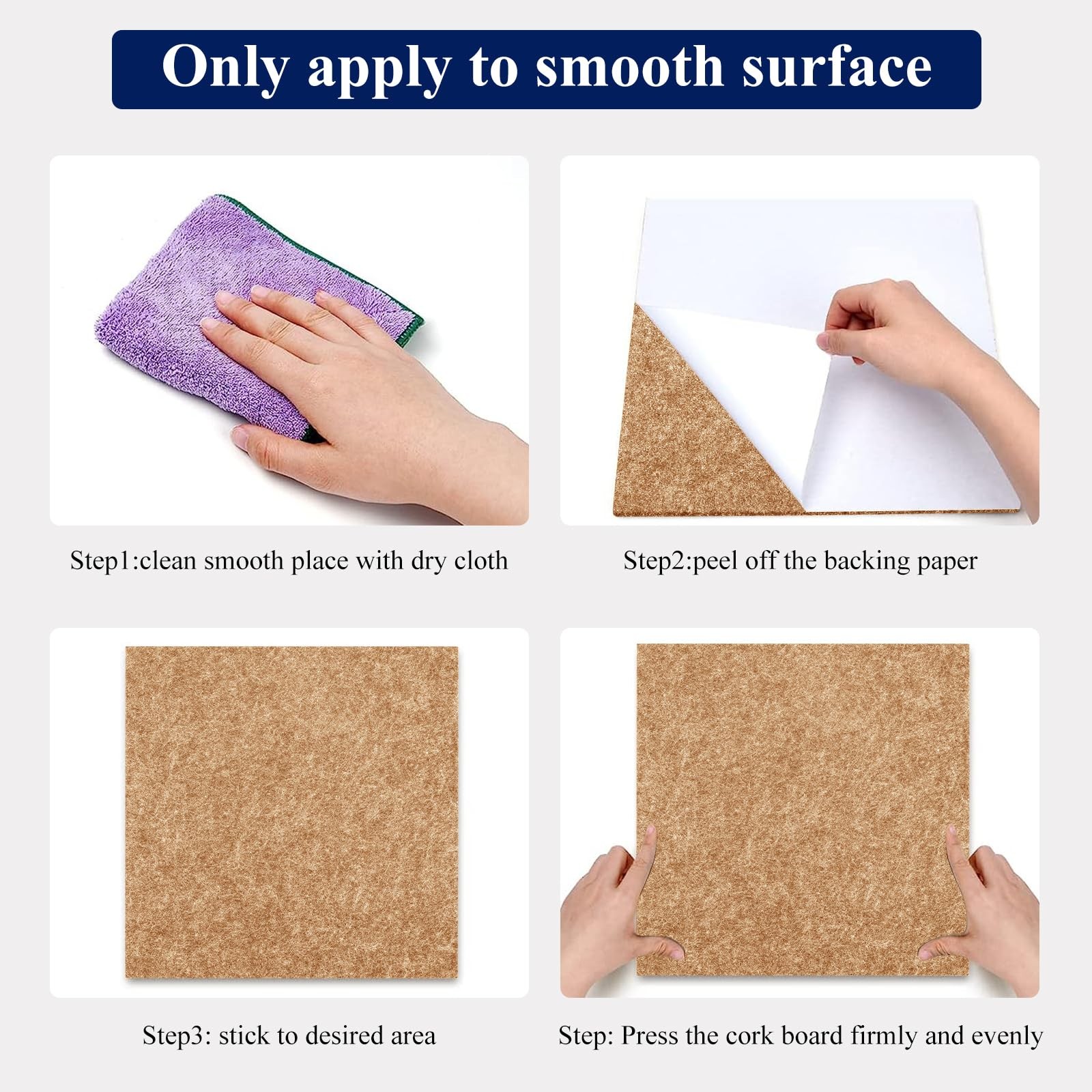 Felt Corkboards for Wall 6 Pack 12 x 12-1/3" Brown Self-Adhesive Cork Board T...